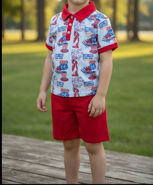 Route 66 Boy's Shorts Set