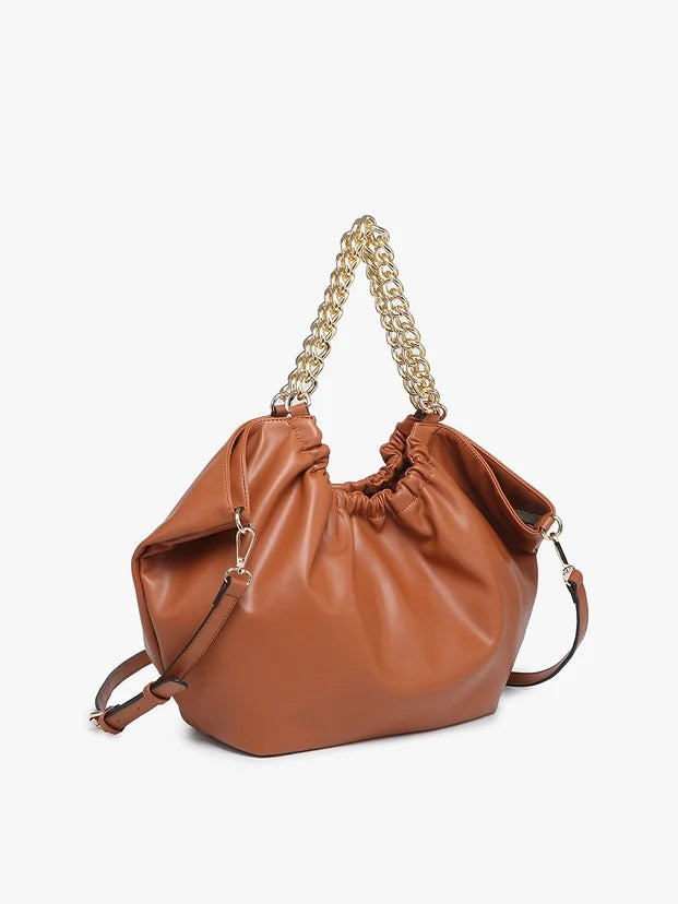 Slouchy Chain Shoulder Bag – Brown or Black