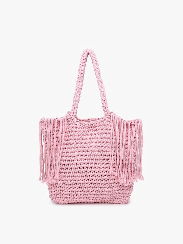 Macrame Fringe Bag – Boho Cotton Handbag