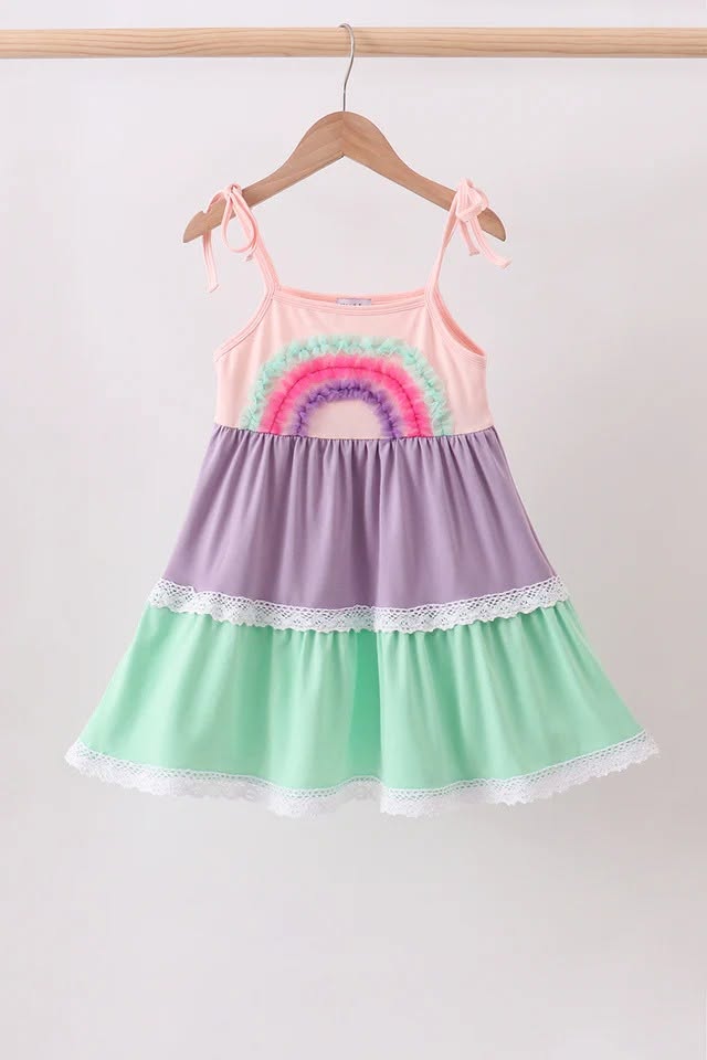 Pastel Ruffled Rainbow Dress
