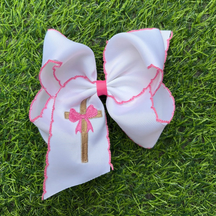 Christian Cross Hair Bow