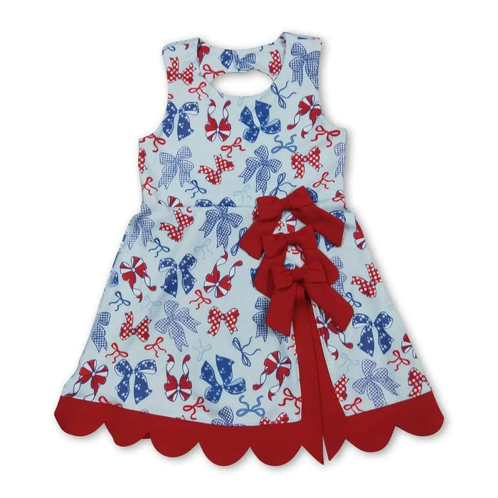 Red, White, Blue Bow Themed Skorted Dress