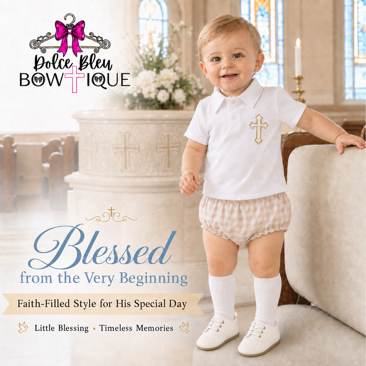 Boy's Christian Bloomer Set