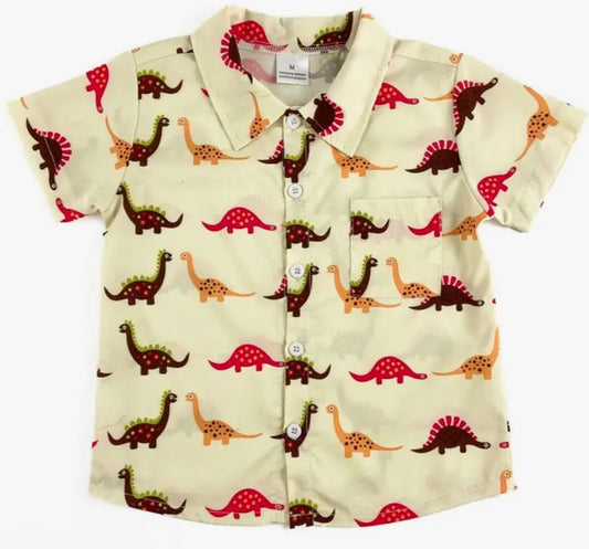 Boy's Dinosaur Button Up