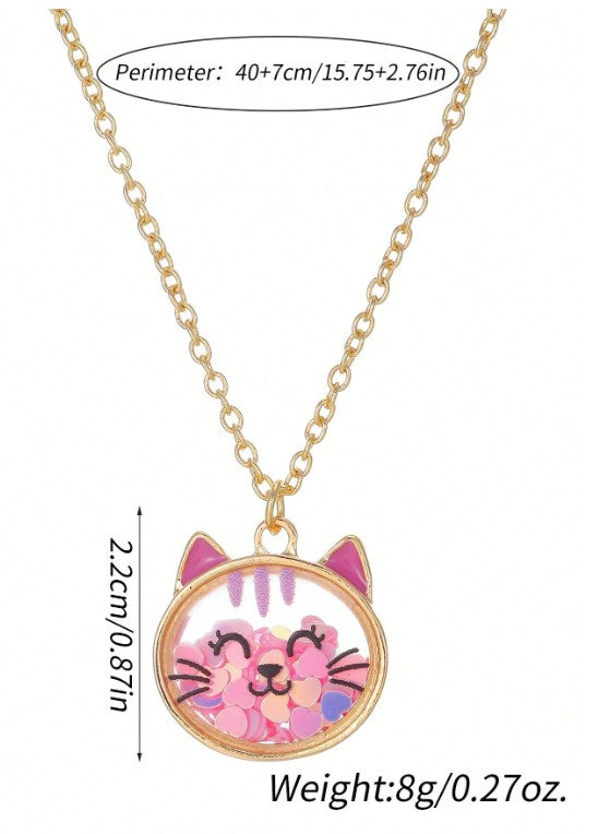 Children’s Kitty Cat Shaker Pendant Necklace