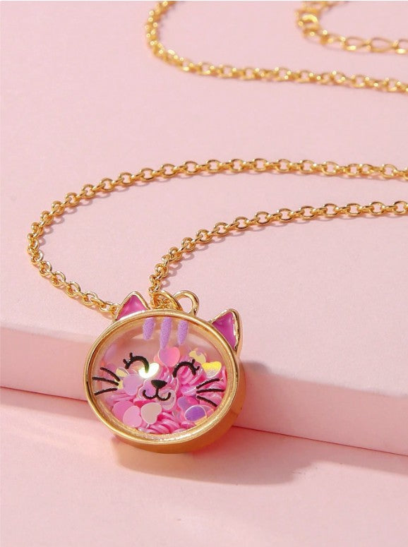 Children’s Kitty Cat Shaker Pendant Necklace