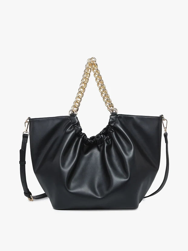 Slouchy Chain Shoulder Bag – Brown or Black