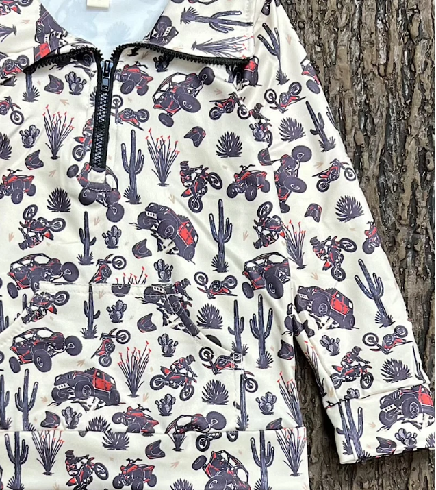 Boys Jeep, Dirt Bike & Side-by-Side 3/4-Zip Pullover – Preorder