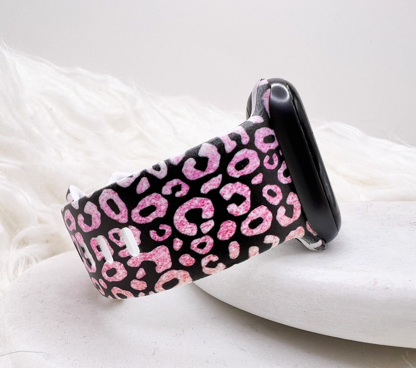 Pink Glitter Leopard Watch Band