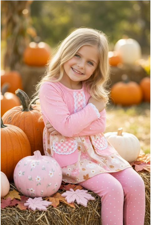 Sisters Matching Fall Floral Set & Footed Sleeper – Preorder